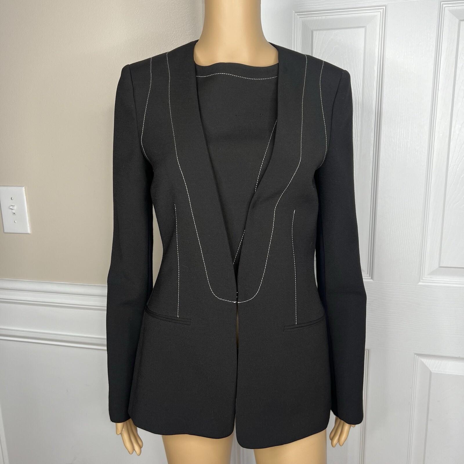 BCBG Maxazria Polyester Rayon Stretch Pant S Suit XS Stiches Detail 2PC