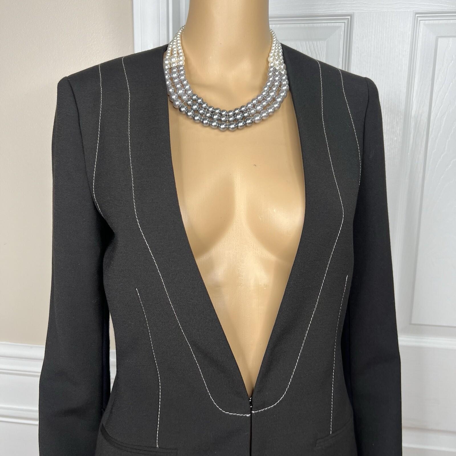 BCBG Maxazria Polyester Rayon Stretch Pant S Suit XS Stiches Detail 2PC