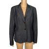 Calvin Klein Polyester Rayon Spandex Blazer Size 12 Black Chambray Lined