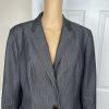 Calvin Klein Polyester Rayon Spandex Blazer Size 12 Black Chambray Lined