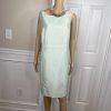 Le Suit Polyester Metallic Dress Suit Size 18W Aquamarine Open Front Lined 2PC