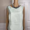Le Suit Polyester Metallic Dress Suit Size 18W Aquamarine Open Front Lined 2PC