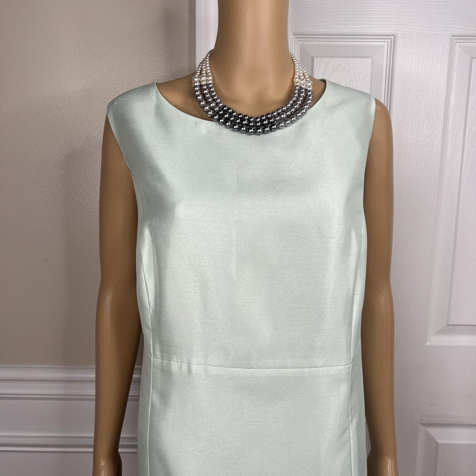 Le Suit Polyester Metallic Dress Suit Size 18W Aquamarine Open Front Lined 2PC