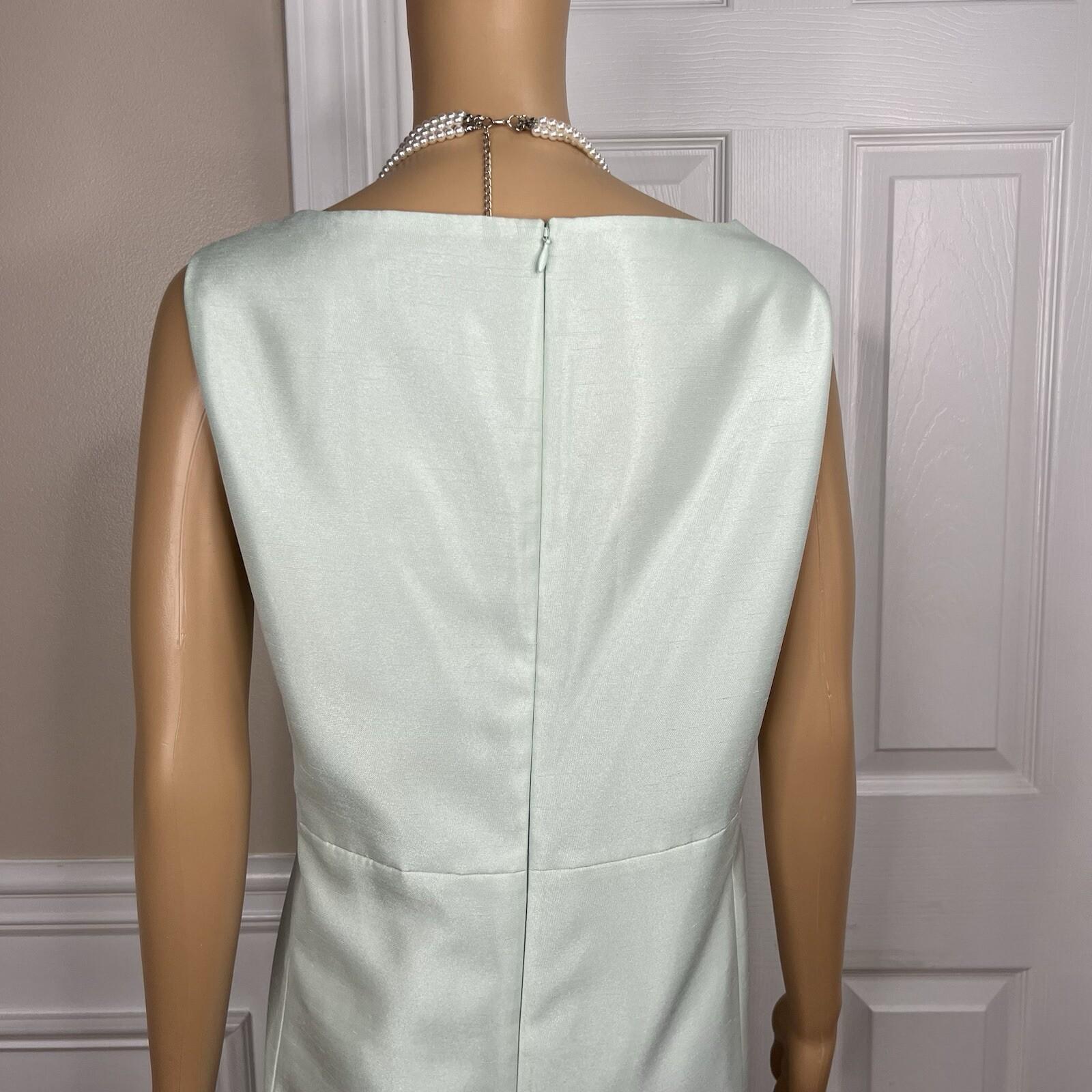 Le Suit Polyester Metallic Dress Suit Size 18W Aquamarine Open Front Lined 2PC