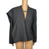 Nine West Polyester Rayon Stretch Pant Suit Size 10 Gray Striped Lined 2PC