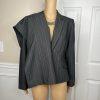 Nine West Polyester Rayon Stretch Pant Suit Size 10 Gray Striped Lined 2PC