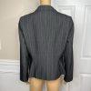 Nine West Polyester Rayon Stretch Pant Suit Size 10 Gray Striped Lined 2PC