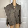 Le Suit Polyester Pant Suit Size 4 Brown Striped Lined Notch Collar Career 2PC