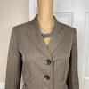 Le Suit Polyester Pant Suit Size 4 Brown Striped Lined Notch Collar Career 2PC