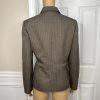 Le Suit Polyester Pant Suit Size 4 Brown Striped Lined Notch Collar Career 2PC