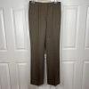 Le Suit Polyester Pant Suit Size 4 Brown Striped Lined Notch Collar Career 2PC
