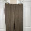 Le Suit Polyester Pant Suit Size 4 Brown Striped Lined Notch Collar Career 2PC