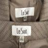Le Suit Polyester Pant Suit Size 4 Brown Striped Lined Notch Collar Career 2PC