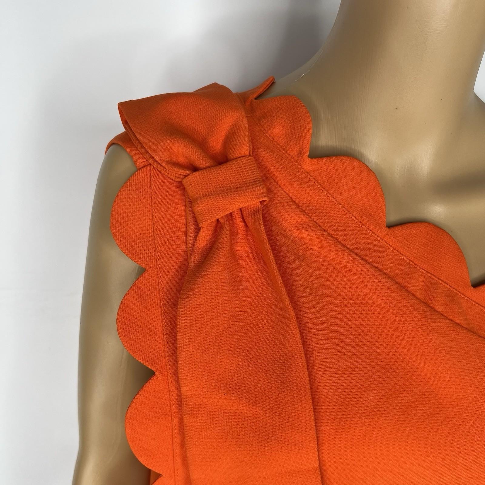 Victoria Beckham for Target Dress 2X Orange Scallop One Shoulder Cocktail Ruffle