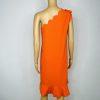 Victoria Beckham for Target Dress 2X Orange Scallop One Shoulder Cocktail Ruffle