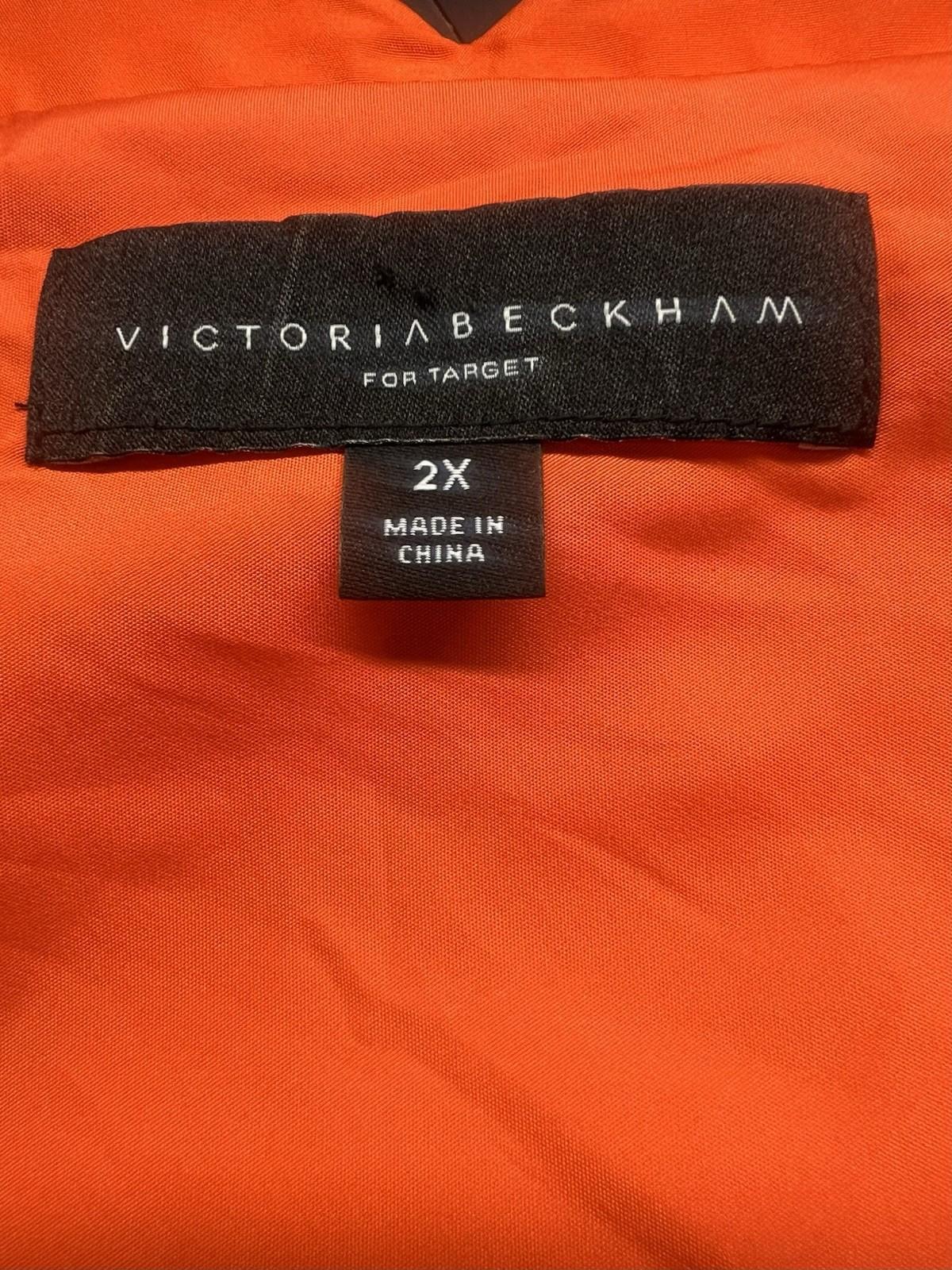 Victoria Beckham for Target Dress 2X Orange Scallop One Shoulder Cocktail Ruffle