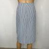 New Isabella Polyester Skirt Suit 14 Blue White Striped Collarless 3/4 Sleeves