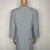 New Isabella Polyester Skirt Suit 14 Blue White Striped Collarless 3/4 Sleeves