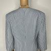 New Isabella Polyester Skirt Suit 14 Blue White Striped Collarless 3/4 Sleeves