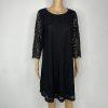 Karl Lagerfeld Paris lace shift Dress Size 6 black relaxed rhinestones bow