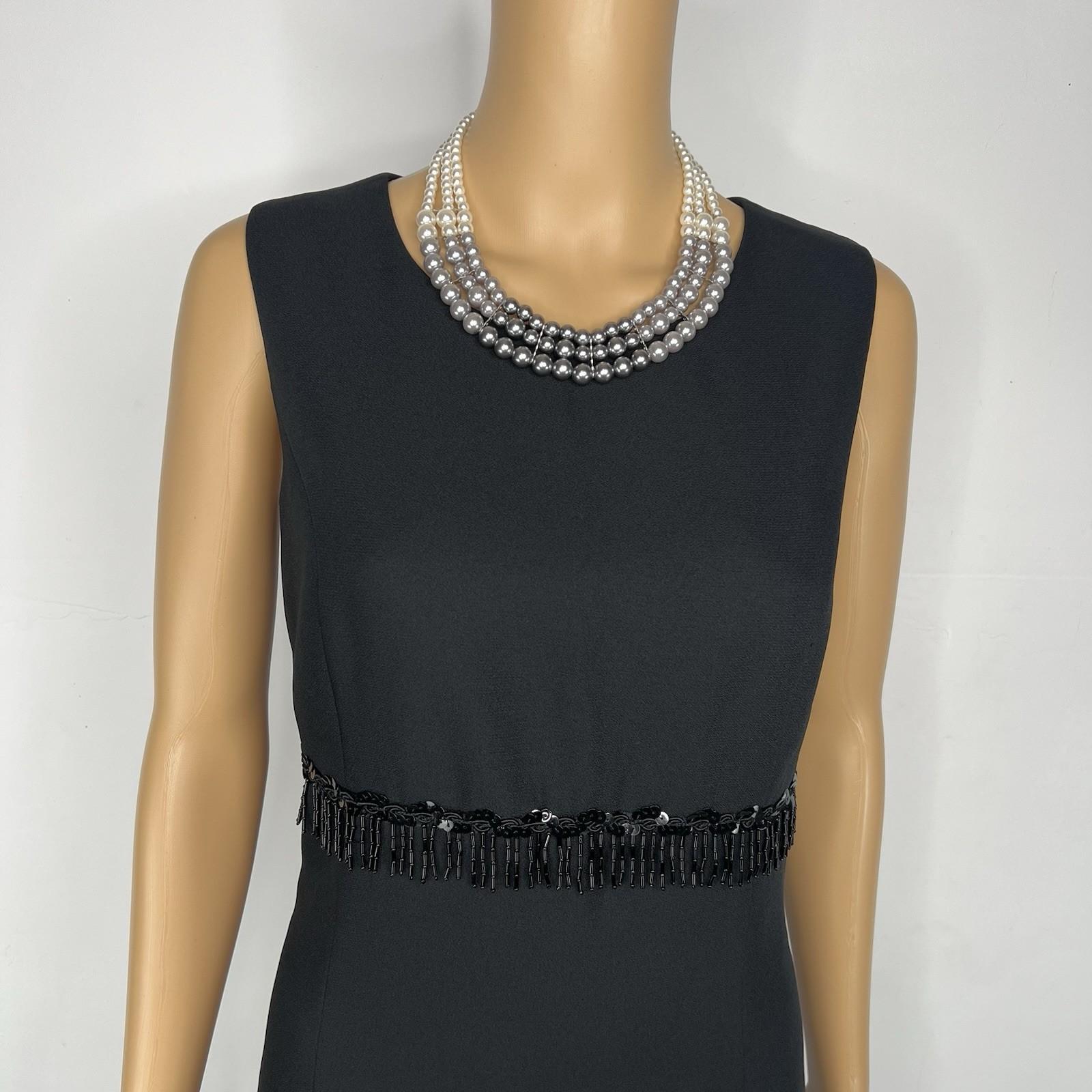 John Roberts vintage dress 12 embellished sleeveless beaded Party Cocktail