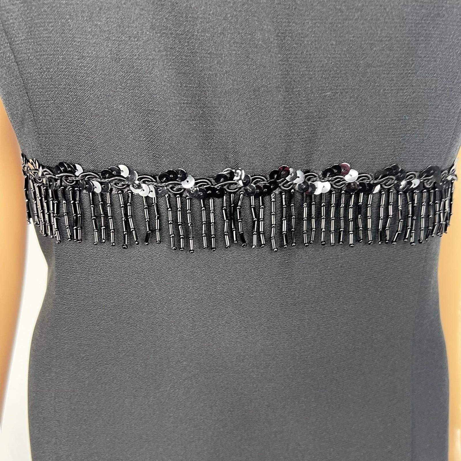 John Roberts vintage dress 12 embellished sleeveless beaded Party Cocktail