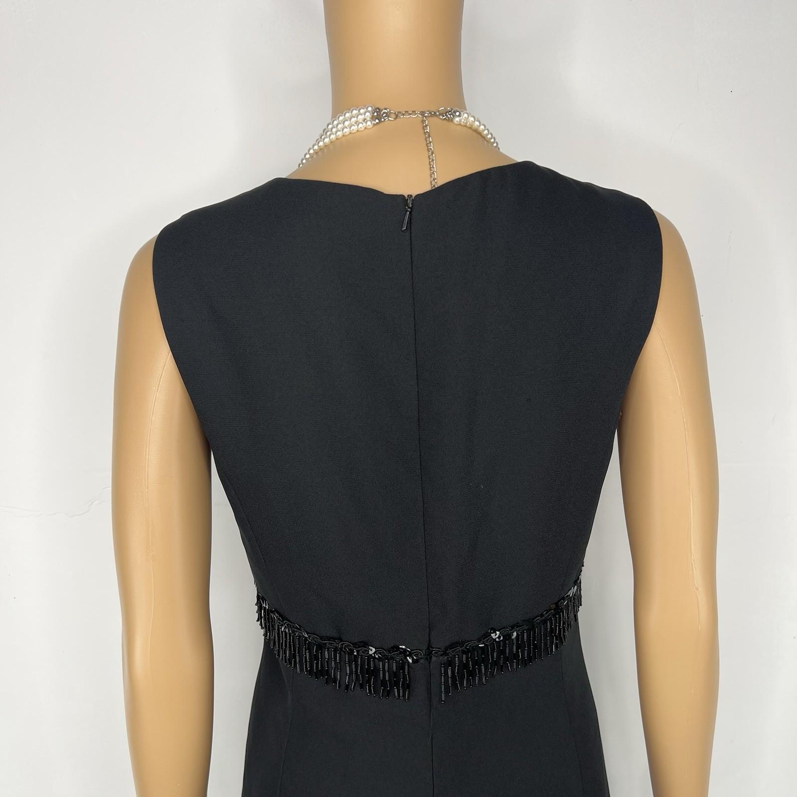 John Roberts vintage dress 12 embellished sleeveless beaded Party Cocktail
