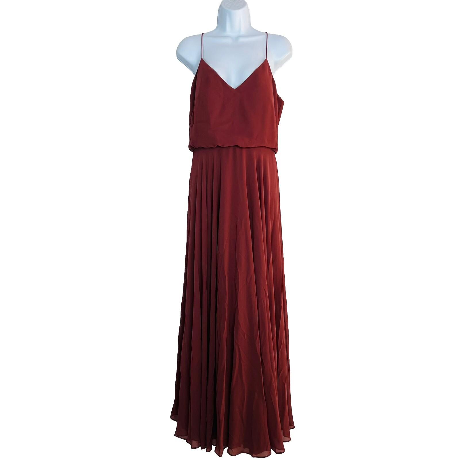 Jenny Yoo Collection Chiffon Maxi Dress Gown Size 10 Spaghetti Strap Bridesmaid