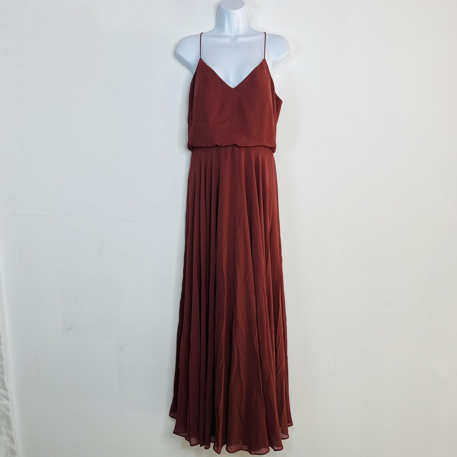 Jenny Yoo Collection Chiffon Maxi Dress Gown Size 10 Spaghetti Strap Bridesmaid