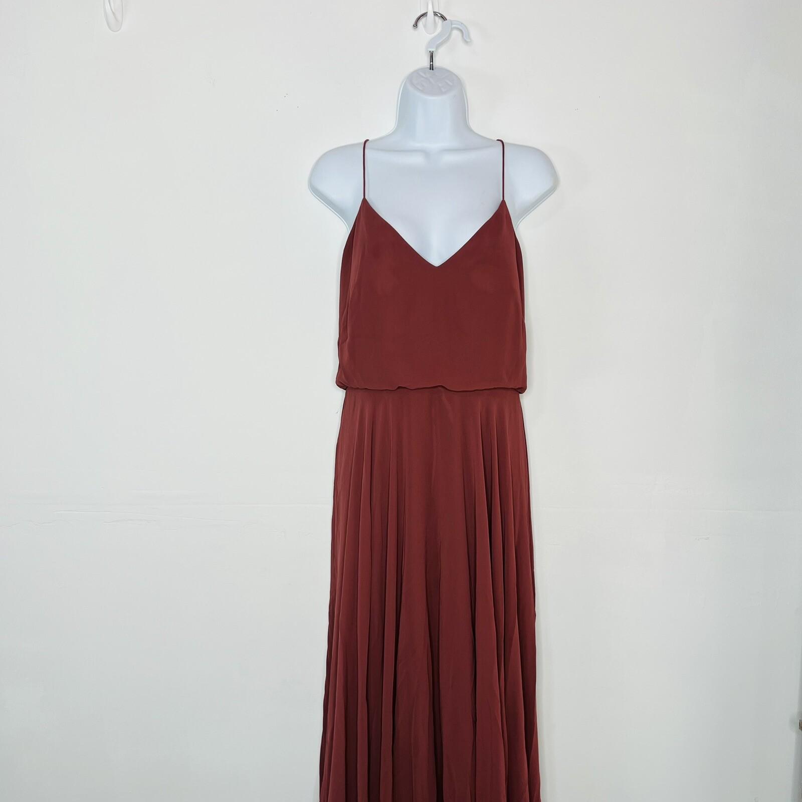 Jenny Yoo Collection Chiffon Maxi Dress Gown Size 10 Spaghetti Strap Bridesmaid