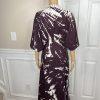 Young Fabulous & Broke Thea Rayon Dress S Raisin Starburst Wash High Low Ruffle