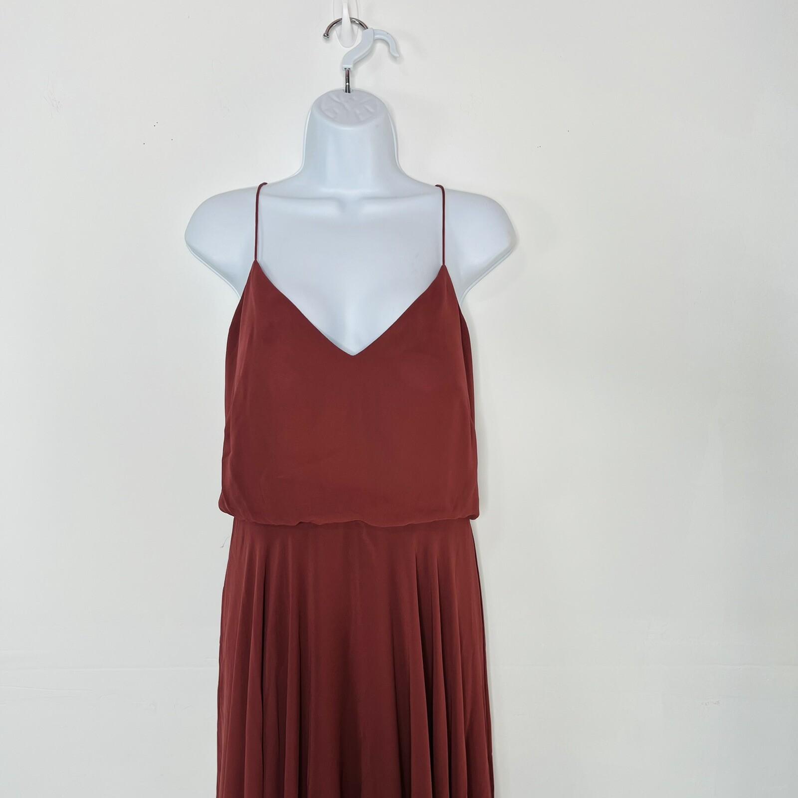 Jenny Yoo Collection Chiffon Maxi Dress Gown Size 10 Spaghetti Strap Bridesmaid