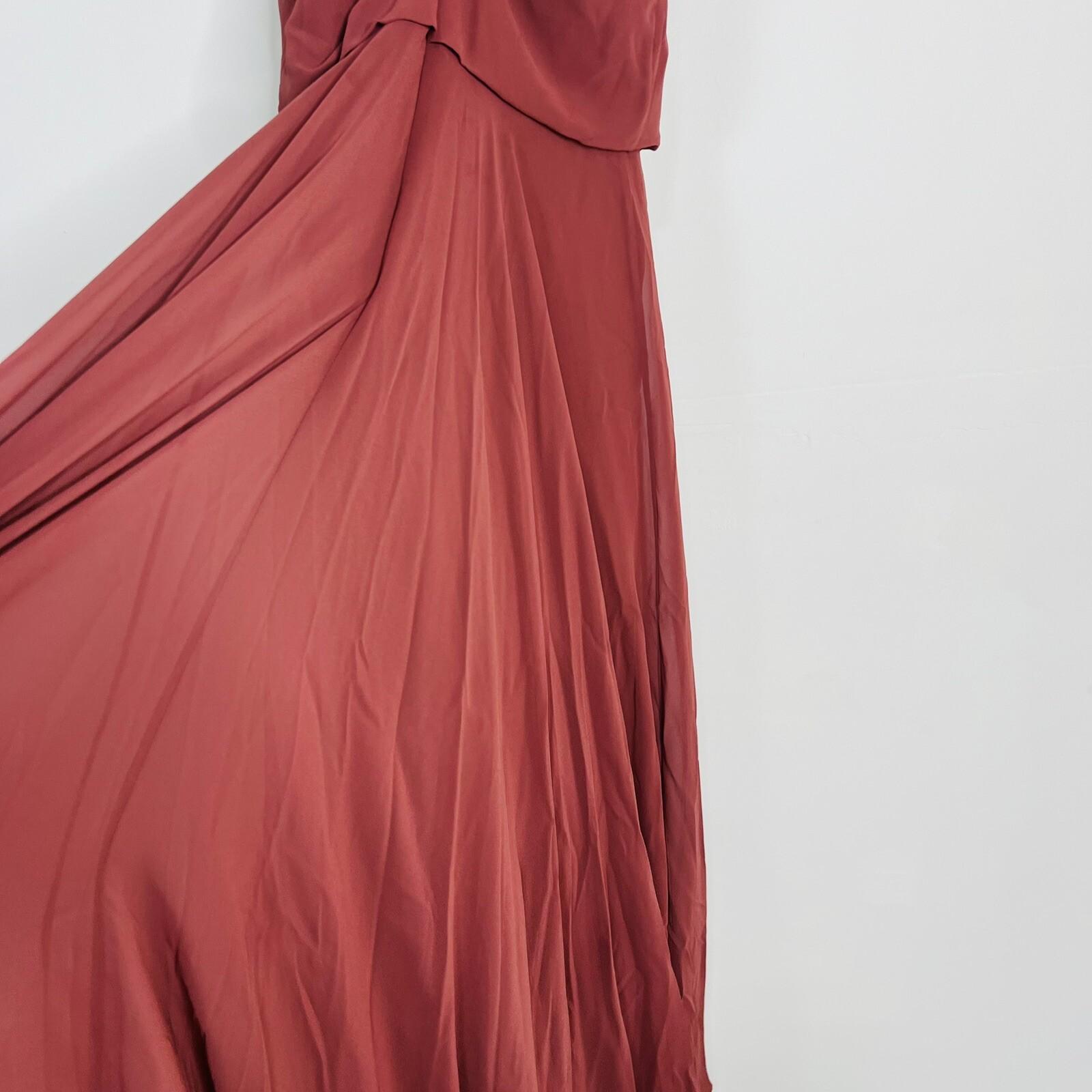 Jenny Yoo Collection Chiffon Maxi Dress Gown Size 10 Spaghetti Strap Bridesmaid