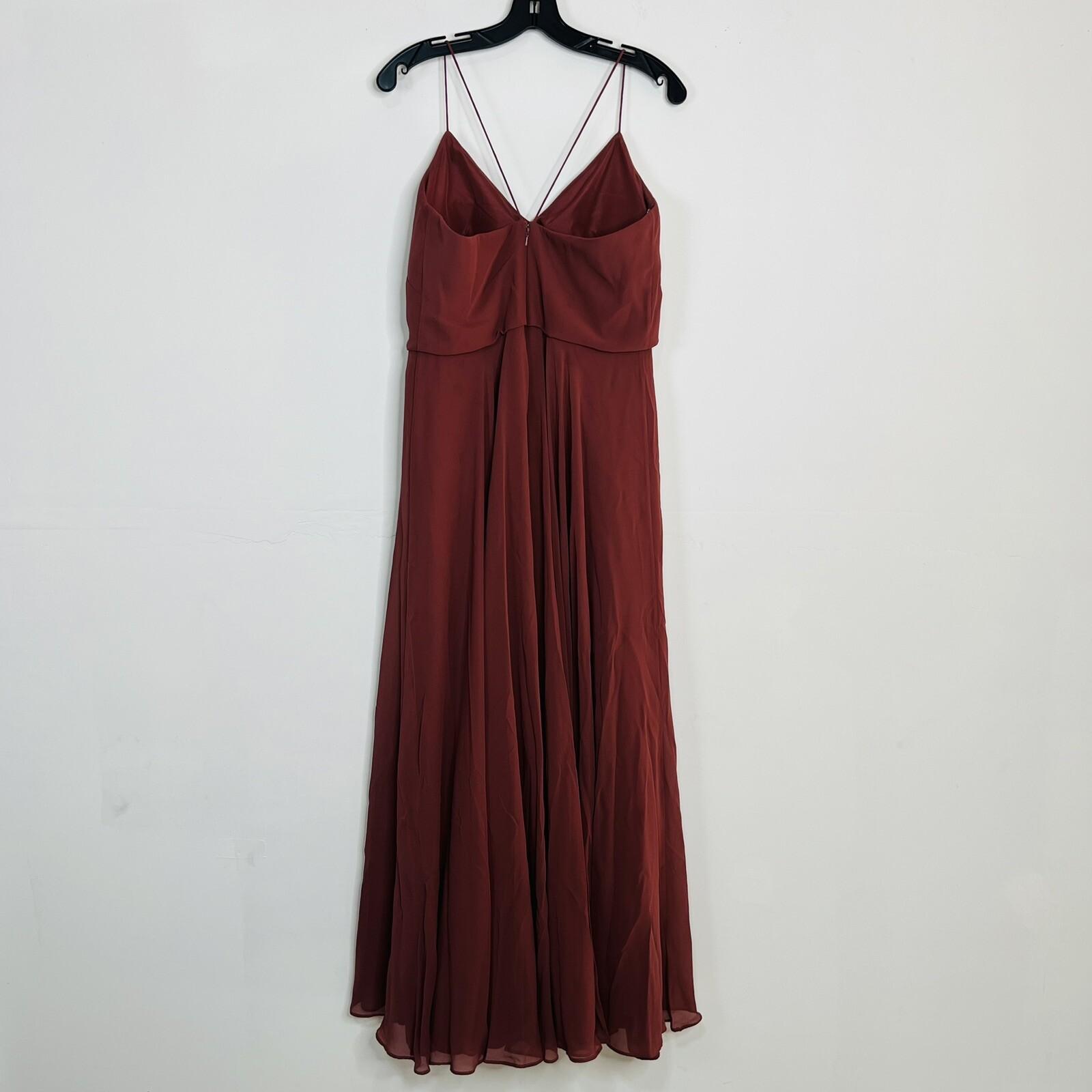 Jenny Yoo Collection Chiffon Maxi Dress Gown Size 10 Spaghetti Strap Bridesmaid