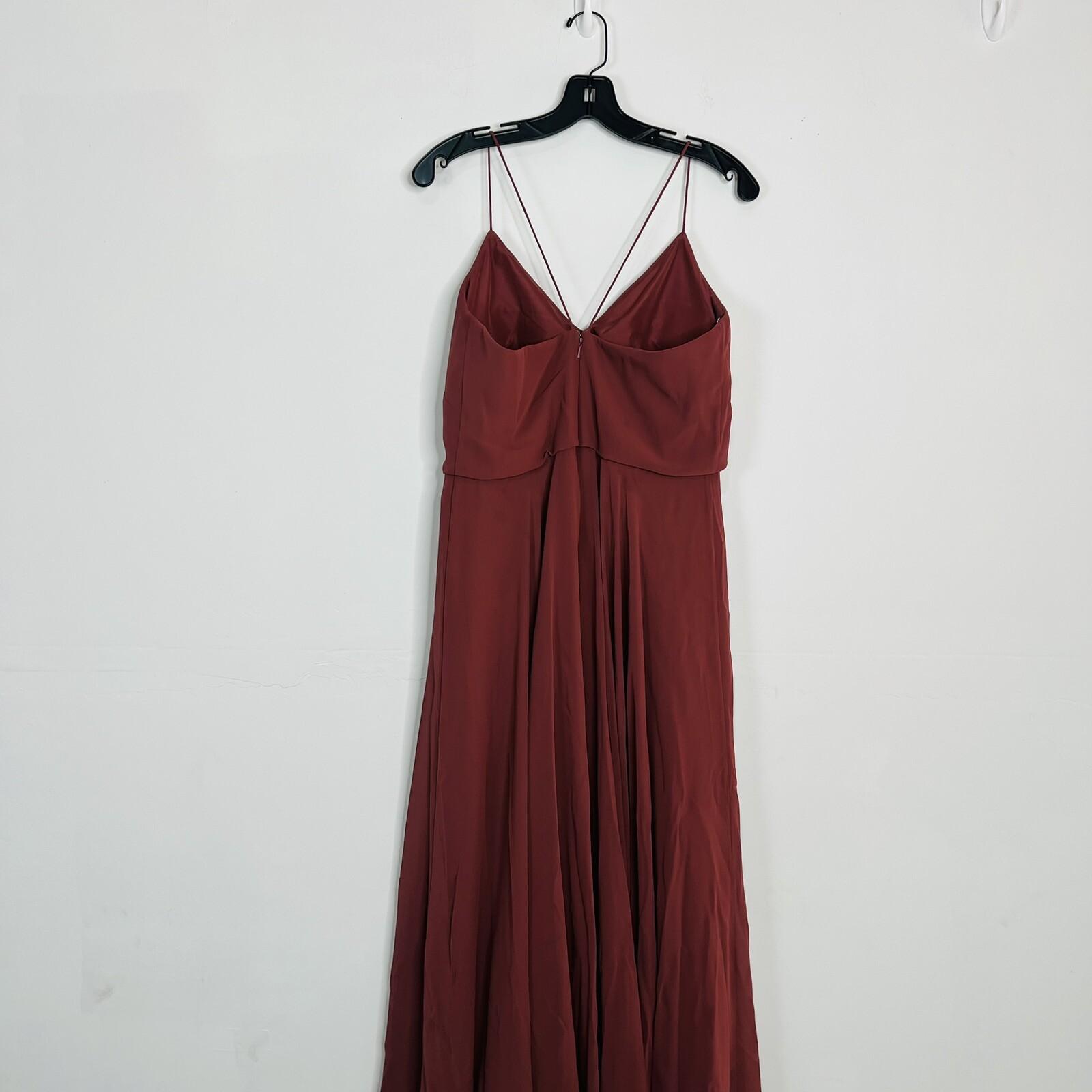 Jenny Yoo Collection Chiffon Maxi Dress Gown Size 10 Spaghetti Strap Bridesmaid