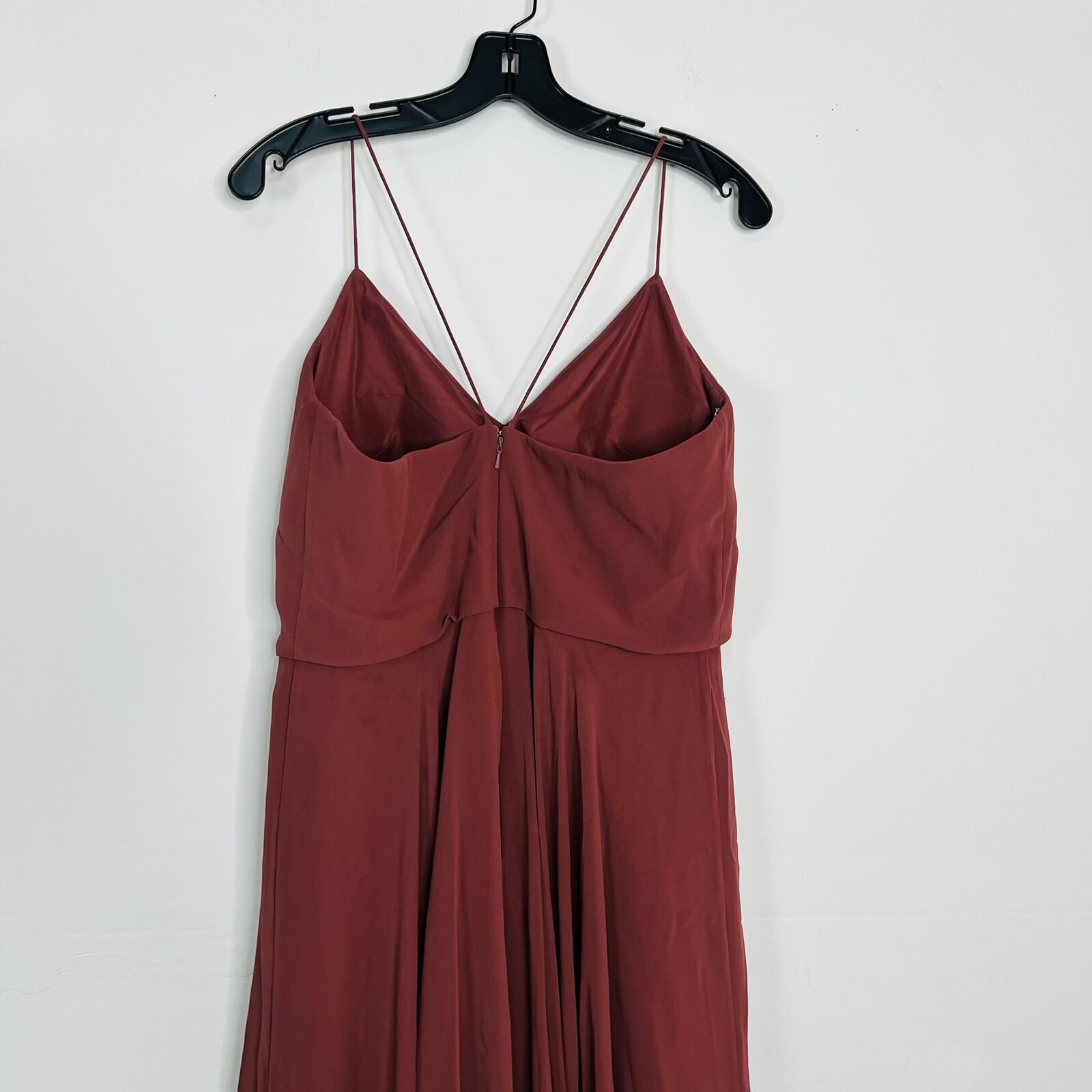 Jenny Yoo Collection Chiffon Maxi Dress Gown Size 10 Spaghetti Strap Bridesmaid