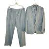 J Ferrar Men Suit 38R Pants 34x30 Slim Light Gray Peak Lapel 2 Button  2PC