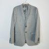 J Ferrar Men Suit 38R Pants 34x30 Slim Light Gray Peak Lapel 2 Button  2PC