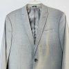 J Ferrar Men Suit 38R Pants 34x30 Slim Light Gray Peak Lapel 2 Button  2PC