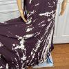 Young Fabulous & Broke Thea Rayon Dress S Raisin Starburst Wash High Low Ruffle