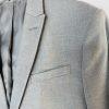 J Ferrar Men Suit 38R Pants 34x30 Slim Light Gray Peak Lapel 2 Button  2PC