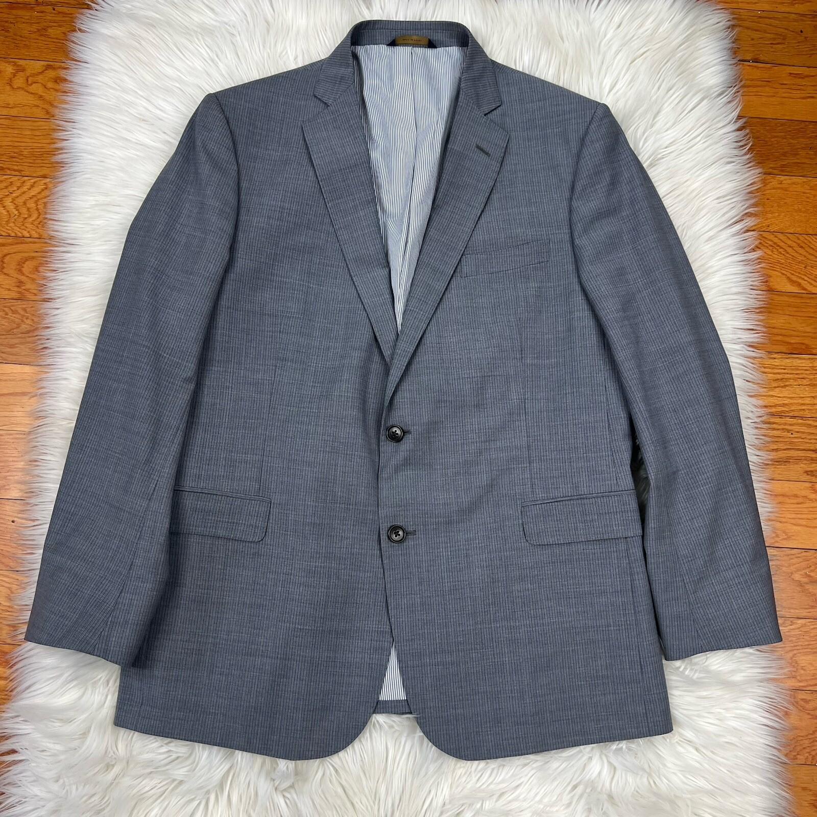 Brook Brothers Wool Stretch Men Blazer 44R Explorer Regent Fit Gray Pinstriped