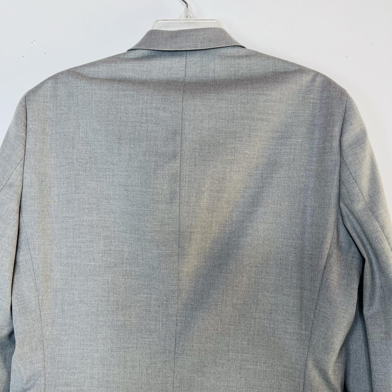 J Ferrar Men Suit 38R Pants 34x30 Slim Light Gray Peak Lapel 2 Button  2PC