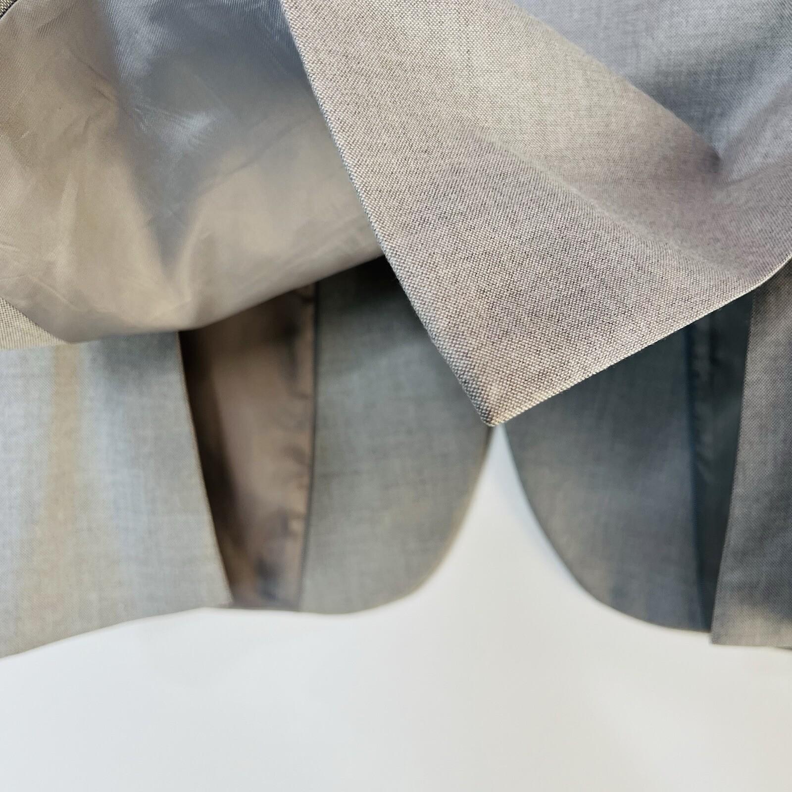 J Ferrar Men Suit 38R Pants 34x30 Slim Light Gray Peak Lapel 2 Button  2PC