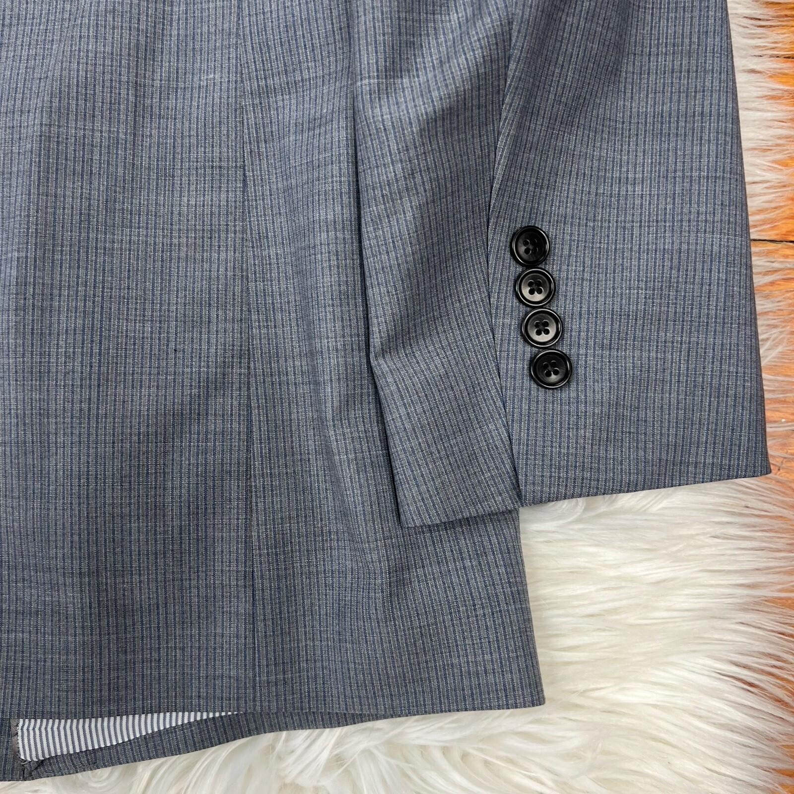 Brook Brothers Wool Stretch Men Blazer 44R Explorer Regent Fit Gray Pinstriped