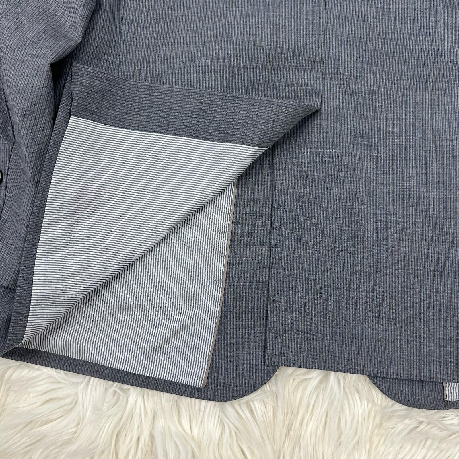 Brook Brothers Wool Stretch Men Blazer 44R Explorer Regent Fit Gray Pinstriped