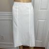 Kasper Women Polyester Skirt Suit Size 10 White Flared Notch Collar Lined 2PC