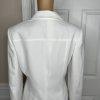 Kasper Women Polyester Skirt Suit Size 10 White Flared Notch Collar Lined 2PC