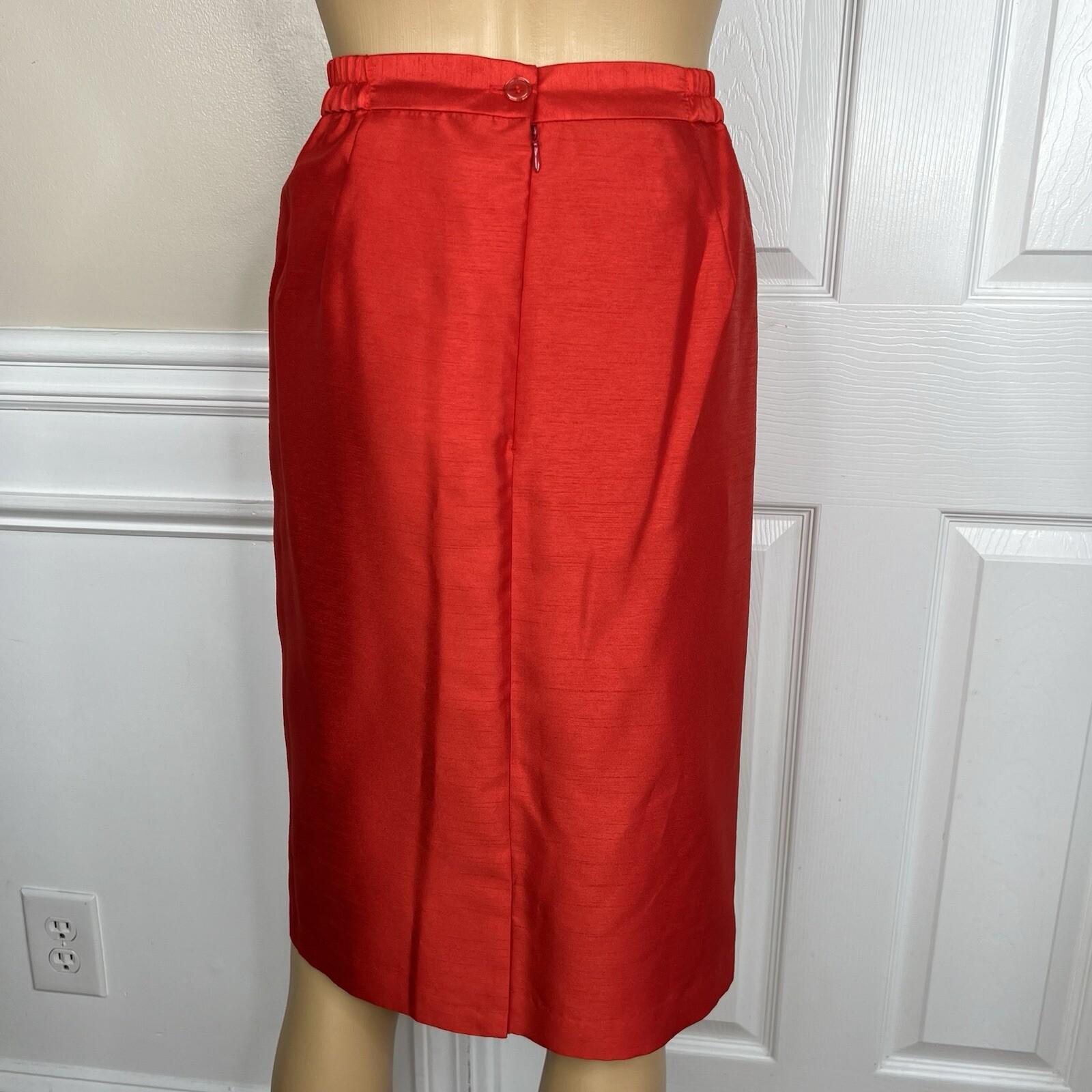 EY Signature Polyester Skirt Suit Size 20W Red Shawl Collar Cocktail 2PC New