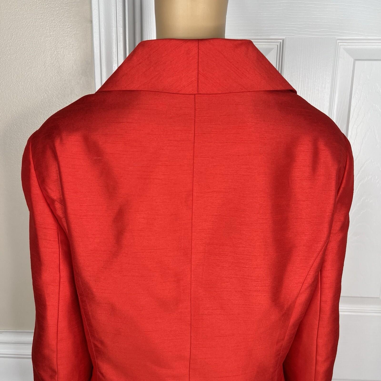 EY Signature Polyester Skirt Suit Size 20W Red Shawl Collar Cocktail 2PC New